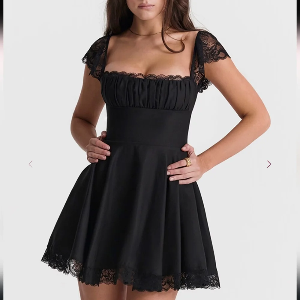 House of CB Black Lace Mini Dress - Picture 2 of 10